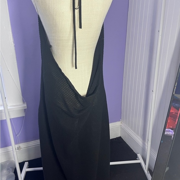 Pyla Fishnet Maxi Bodycon Dress Black summer beach feminine date night swim play - Picture 3 of 5